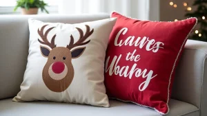 Christmas Pillow Covers Set of 4 for Festive Décor